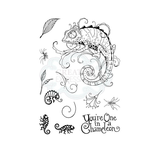 pink ink designs chameleon clear stamp