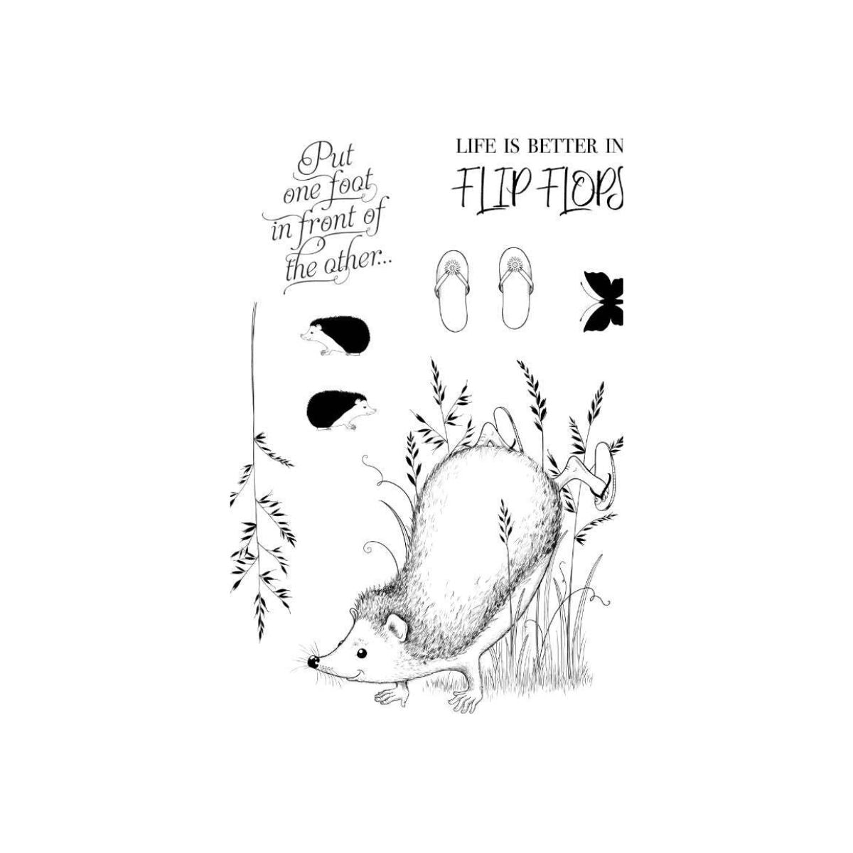 pink ink designs ground hog day clear stamp