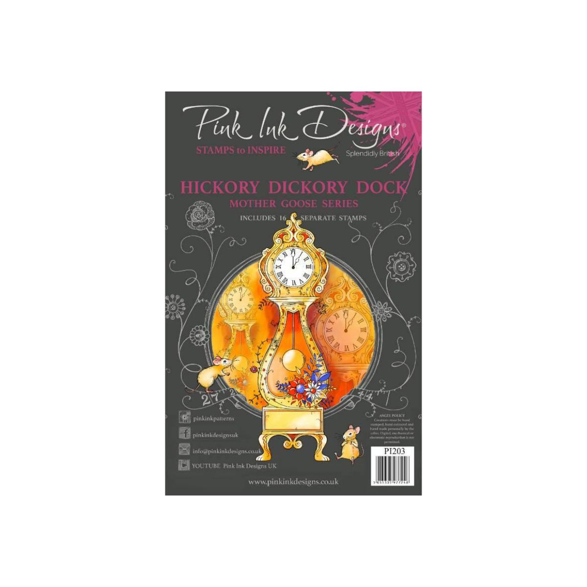 pink ink designs hickory dickory dock stamp