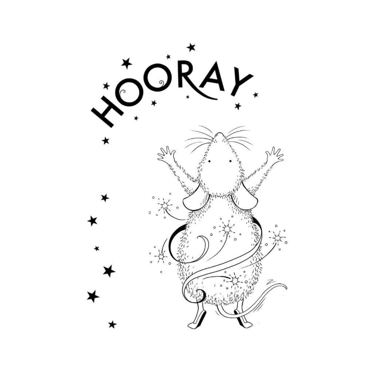 pink ink designs hooray mouse clear stamp