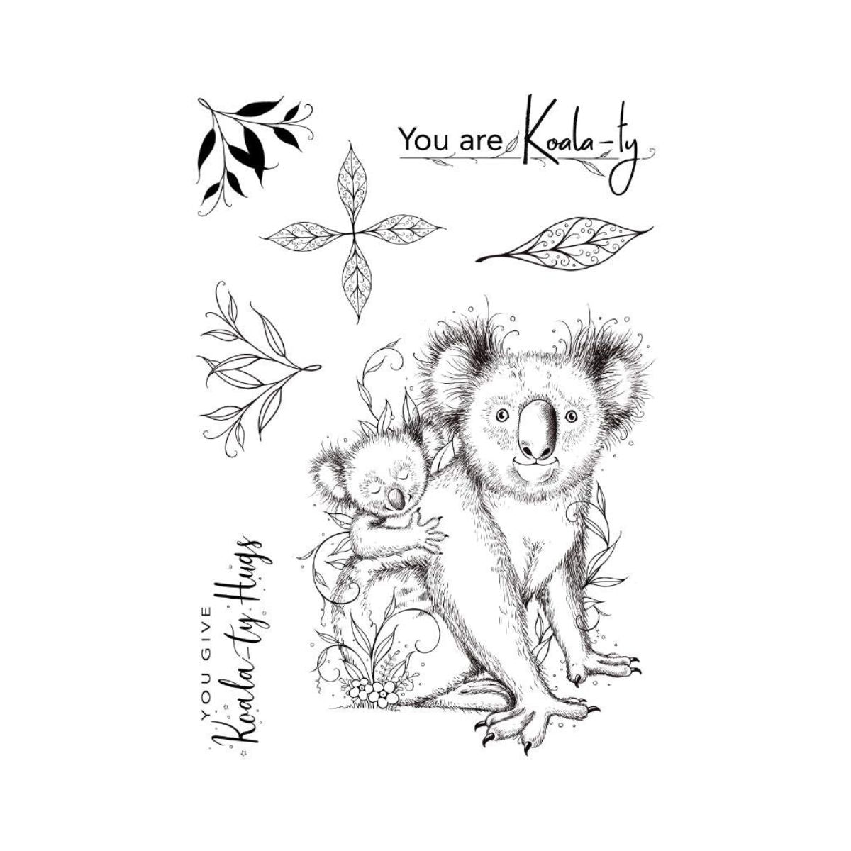 pink ink designs koalaty hugs clear stamp