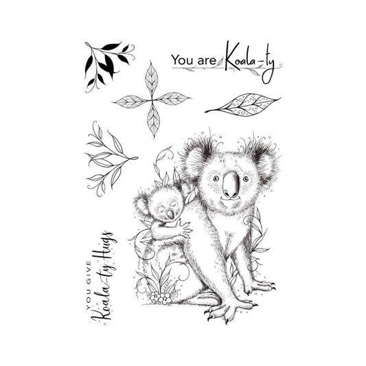 pink ink designs koalaty hugs clear stamp