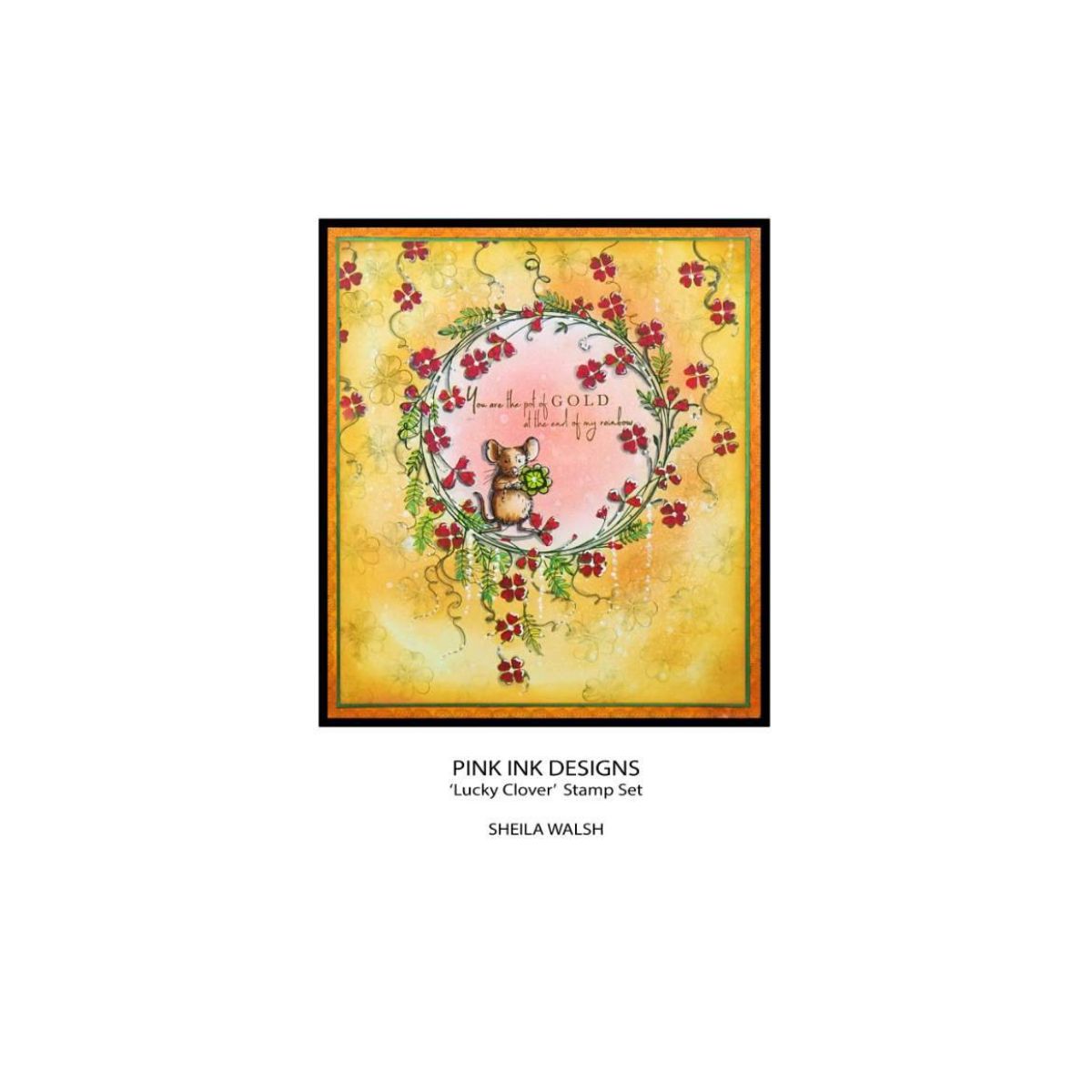 pink ink designs lucky clover sample card