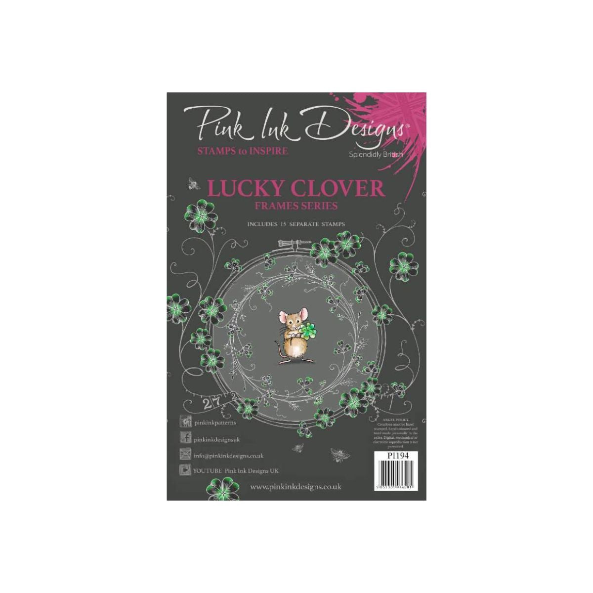 pink ink designs lucky clover stamp