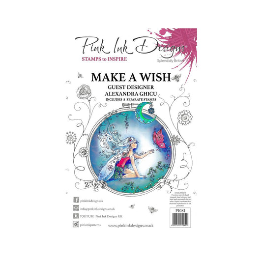 pink ink designs make a wish stamp