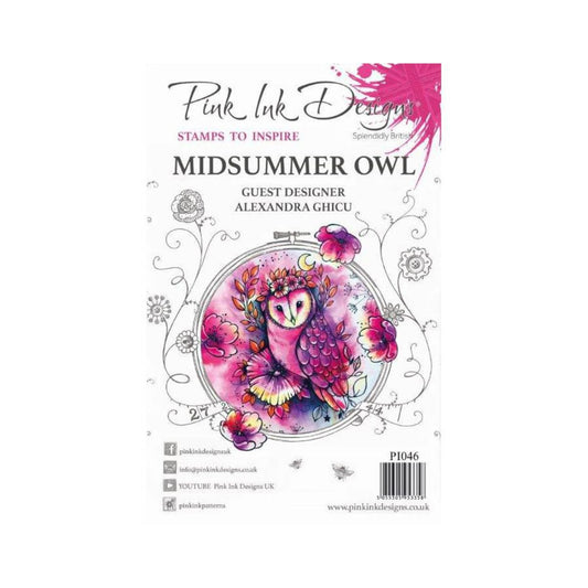 pink ink designs midsummer owl stamp