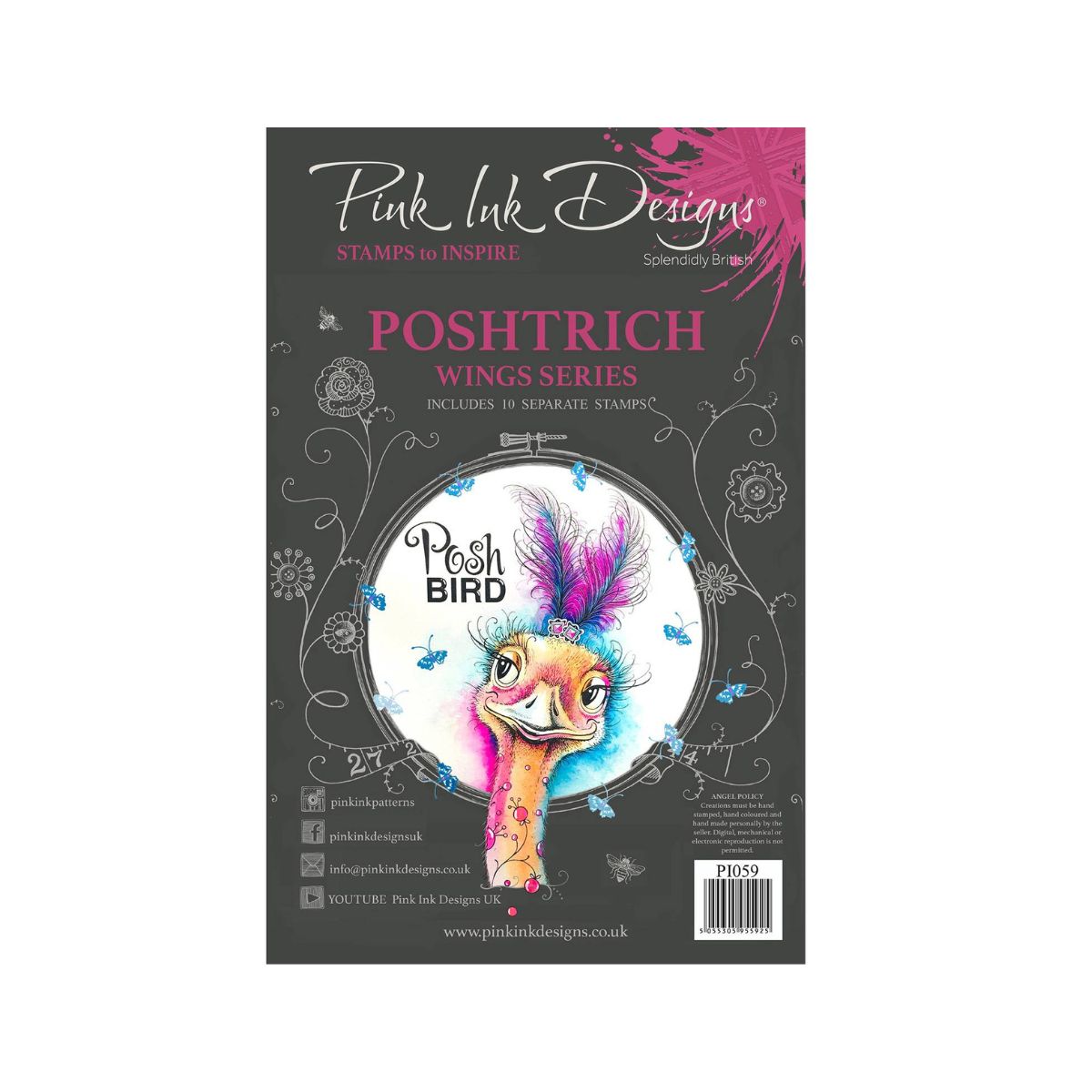 pink ink designs poshtrich stamp