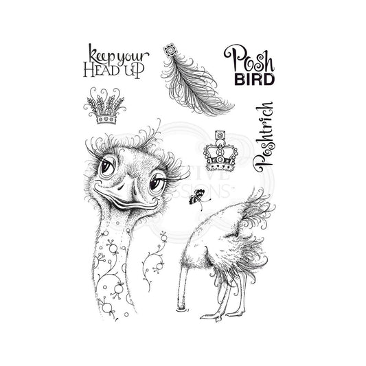 pink ink designs poshtrich clear stamp