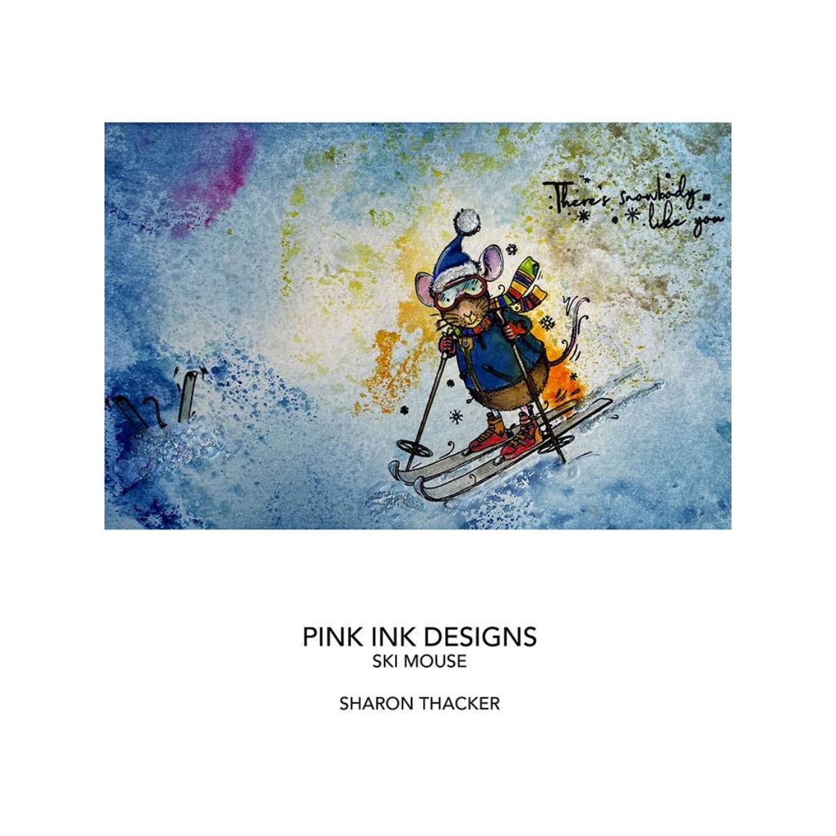 pink ink designs ski mouse sample card