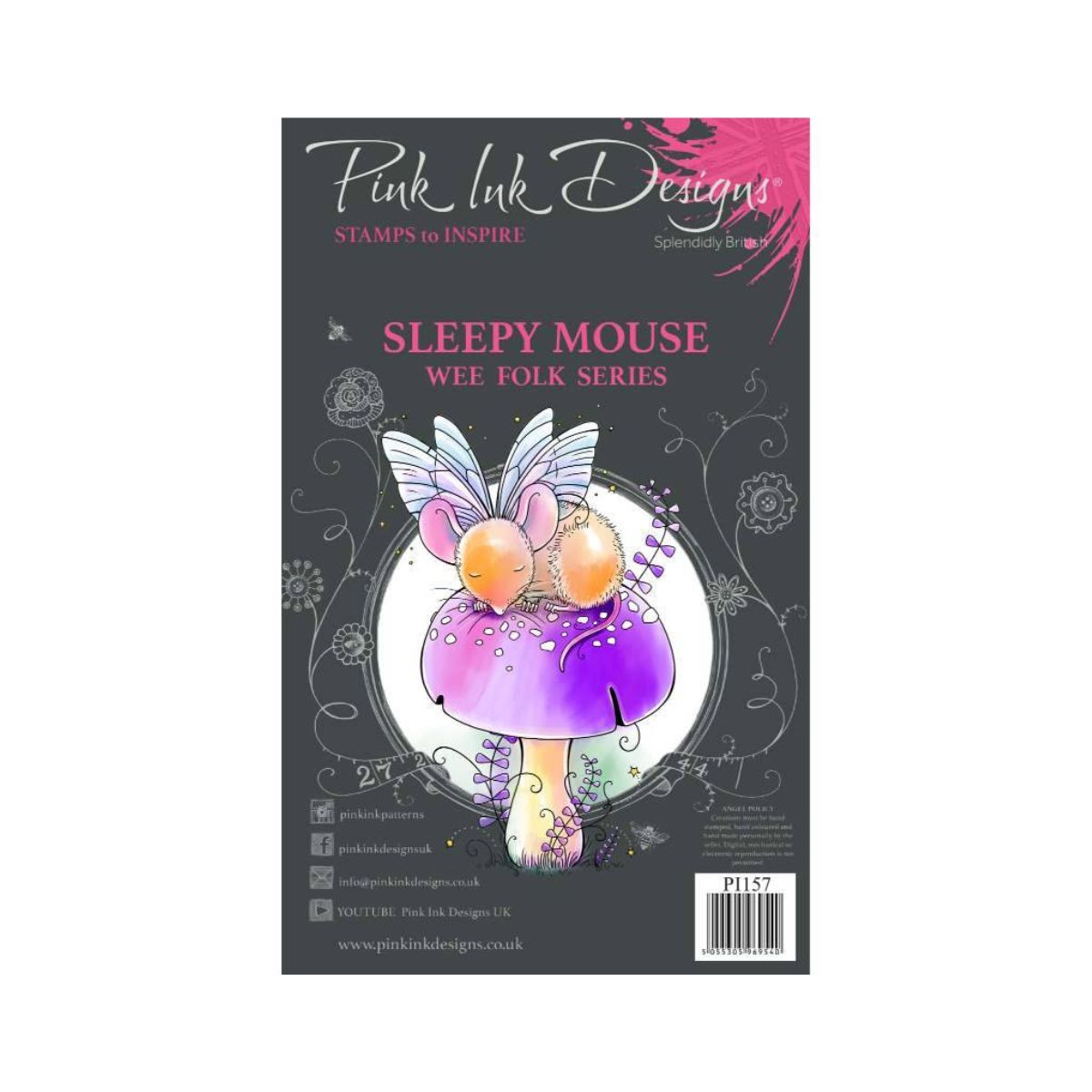 pink ink designs sleepy mouse stamp