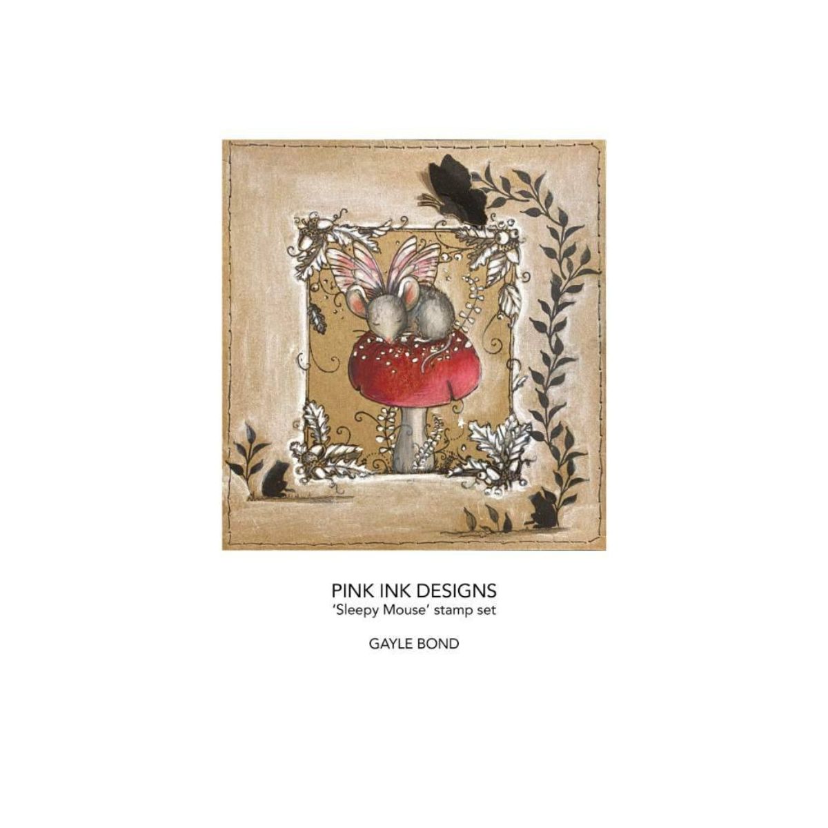 pink ink designs sleepy mouse sample card