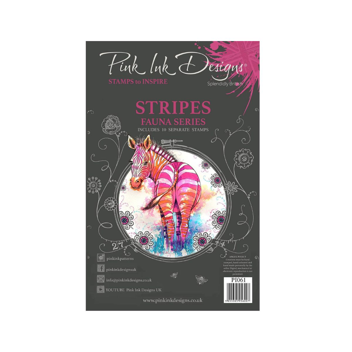 pink ink designs stripes stamp