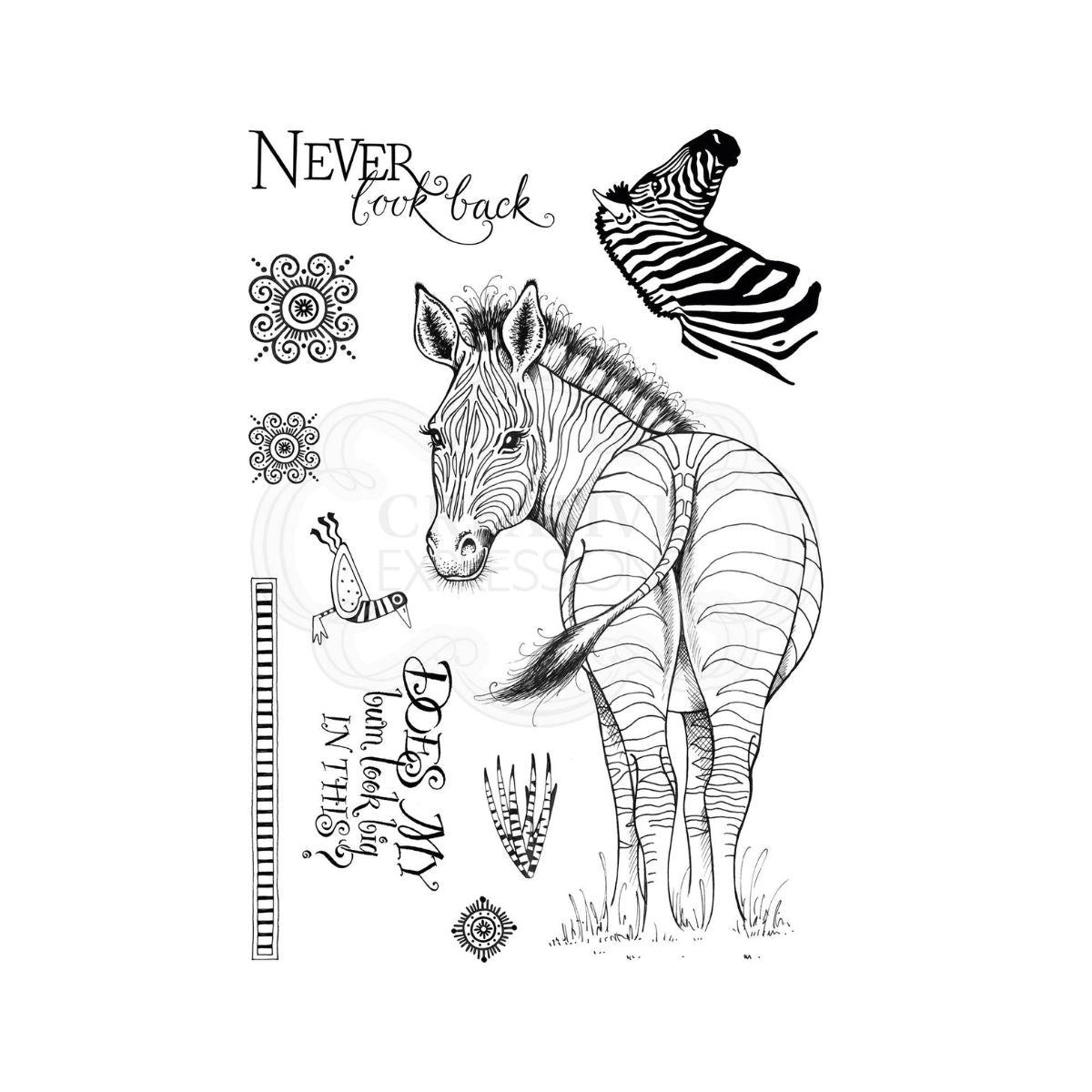 pink ink designs stripes clear stamp