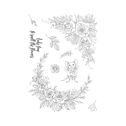 pink ink designs sweet rose clear stamp