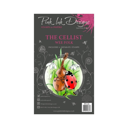 pink ink designs cellist stamp