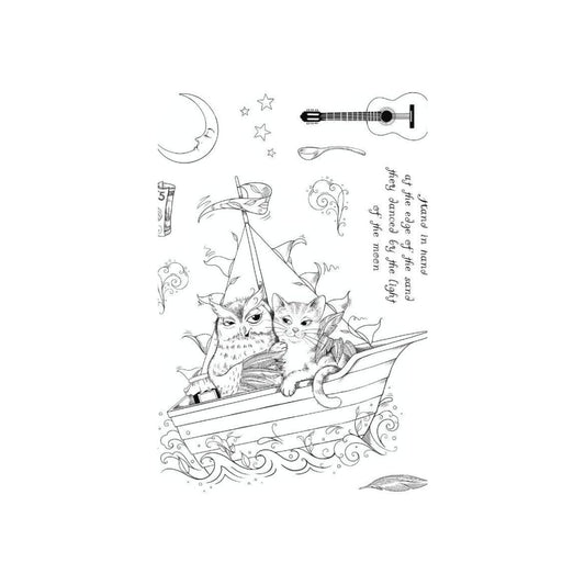 pink ink designs the owl and the pussy cat clear stamp