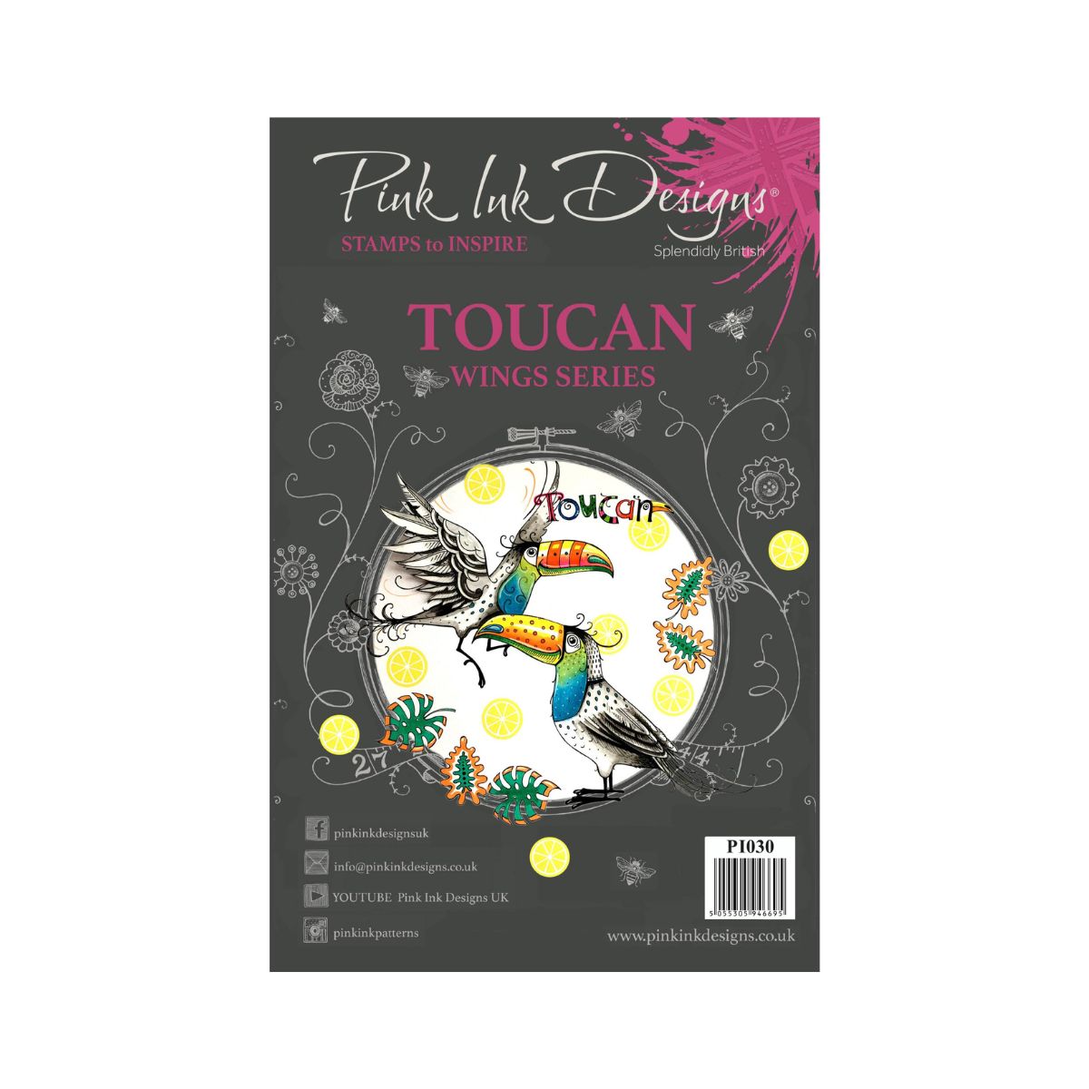 pink ink designs toucan stamp