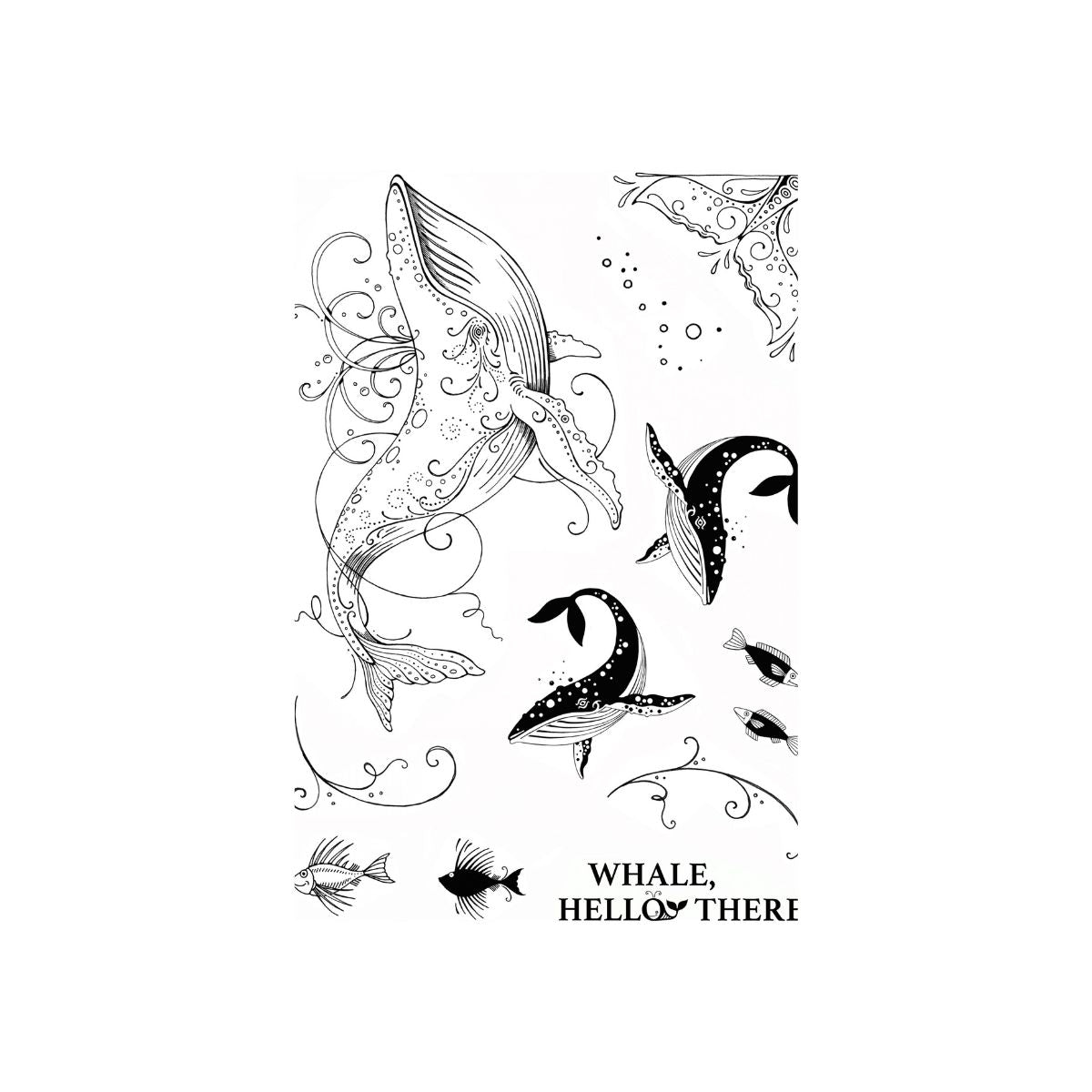 pink ink designs whale clear stamp