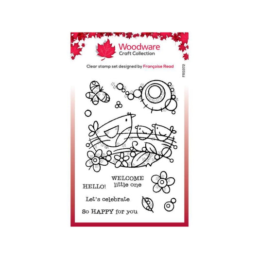 woodware bird nest stamp