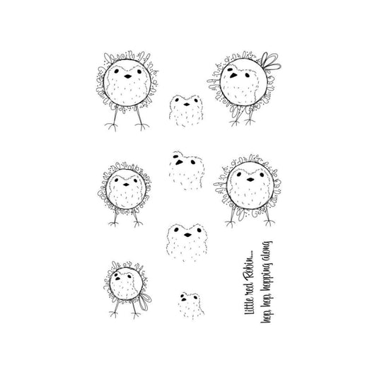 woodware bubble hopping robins clear stamp