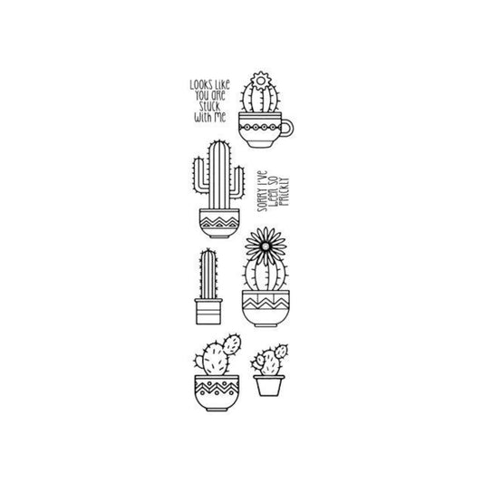 Set of cactus and succulent clear stamps from Woodware
