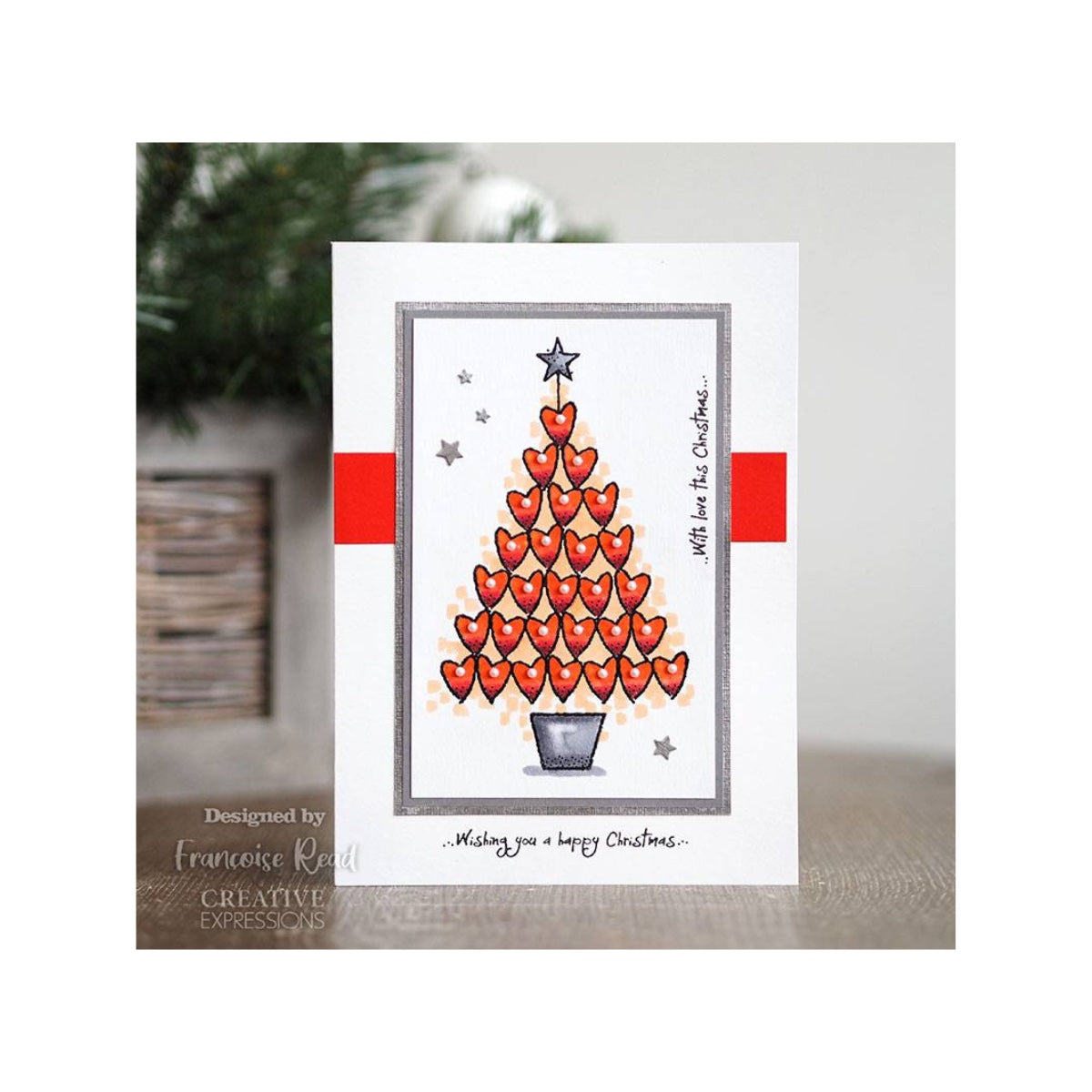 woodware heart tree sample card
