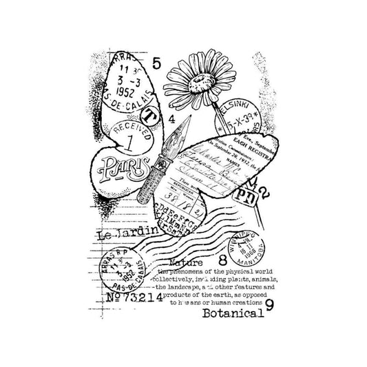 woodware paper nib butterfly clear stamp