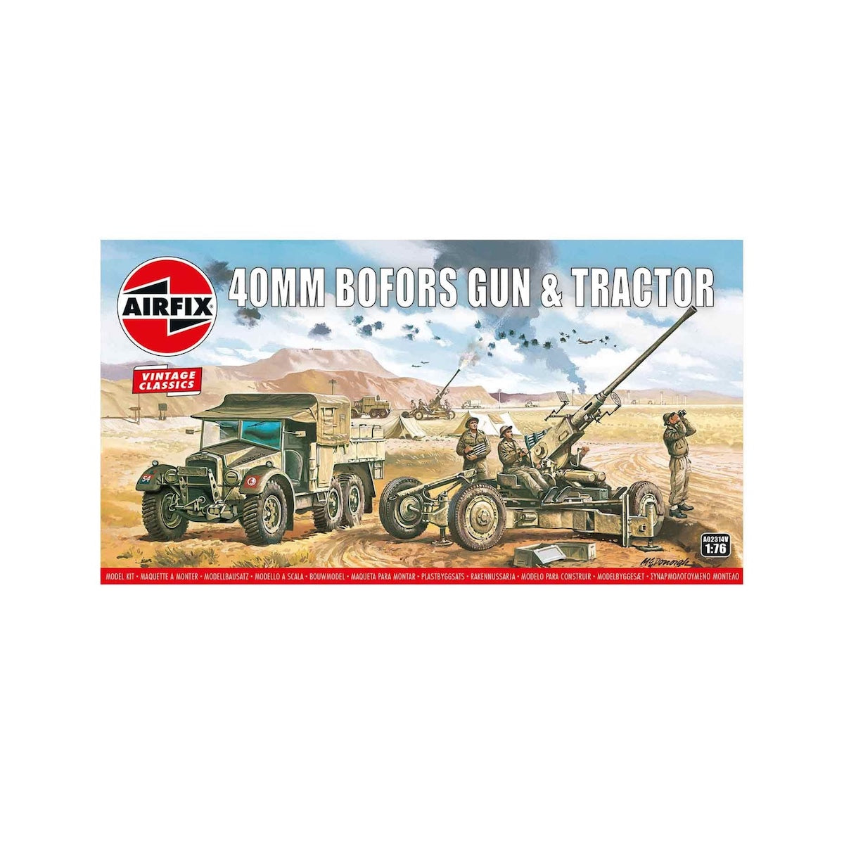 Airfix Military Vehicle Bofors 40mm Gun & Tractor Vintage Classics 1:76