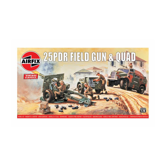 Airfix Military Vehicle 25PDR Field Gun & Quad Vintage Classics 1:76