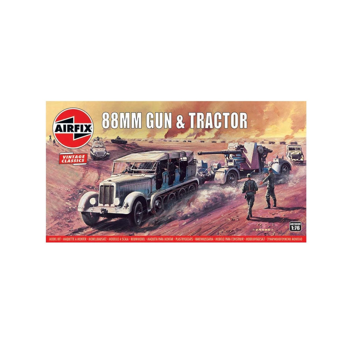 Airfix Military Vehicle 88MM Gun & Tractor Vintage Classics 1:76