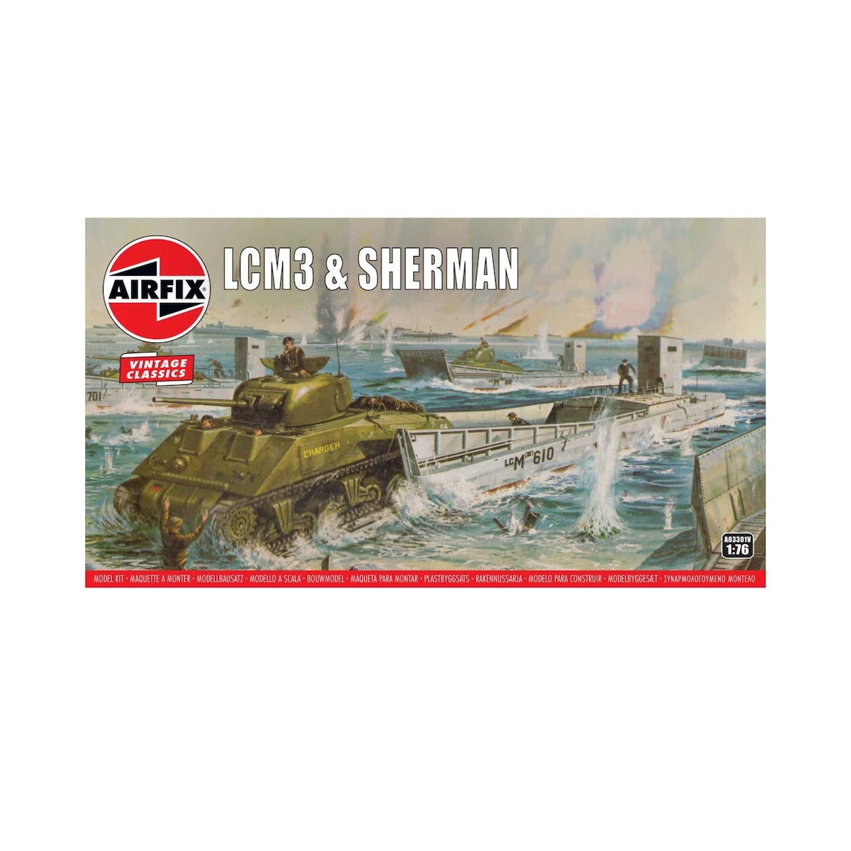 Airfix Military Vehicle LCM3 & Sherman Vintage Classics 1:76