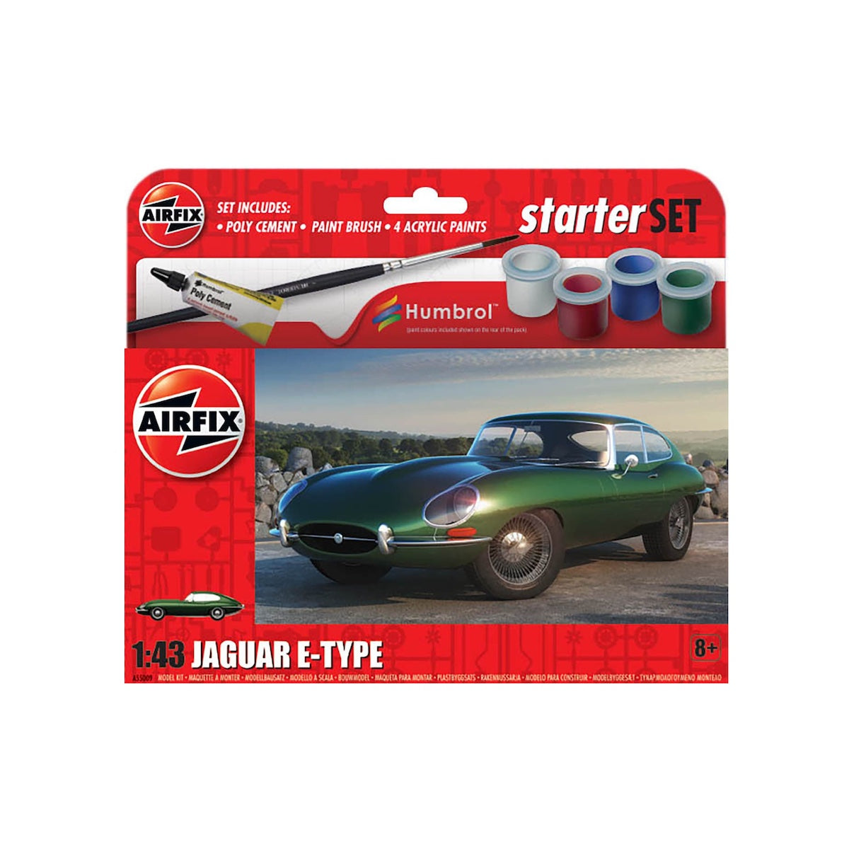 Airfix Starter Set Green Jaguar E-Type 1:43