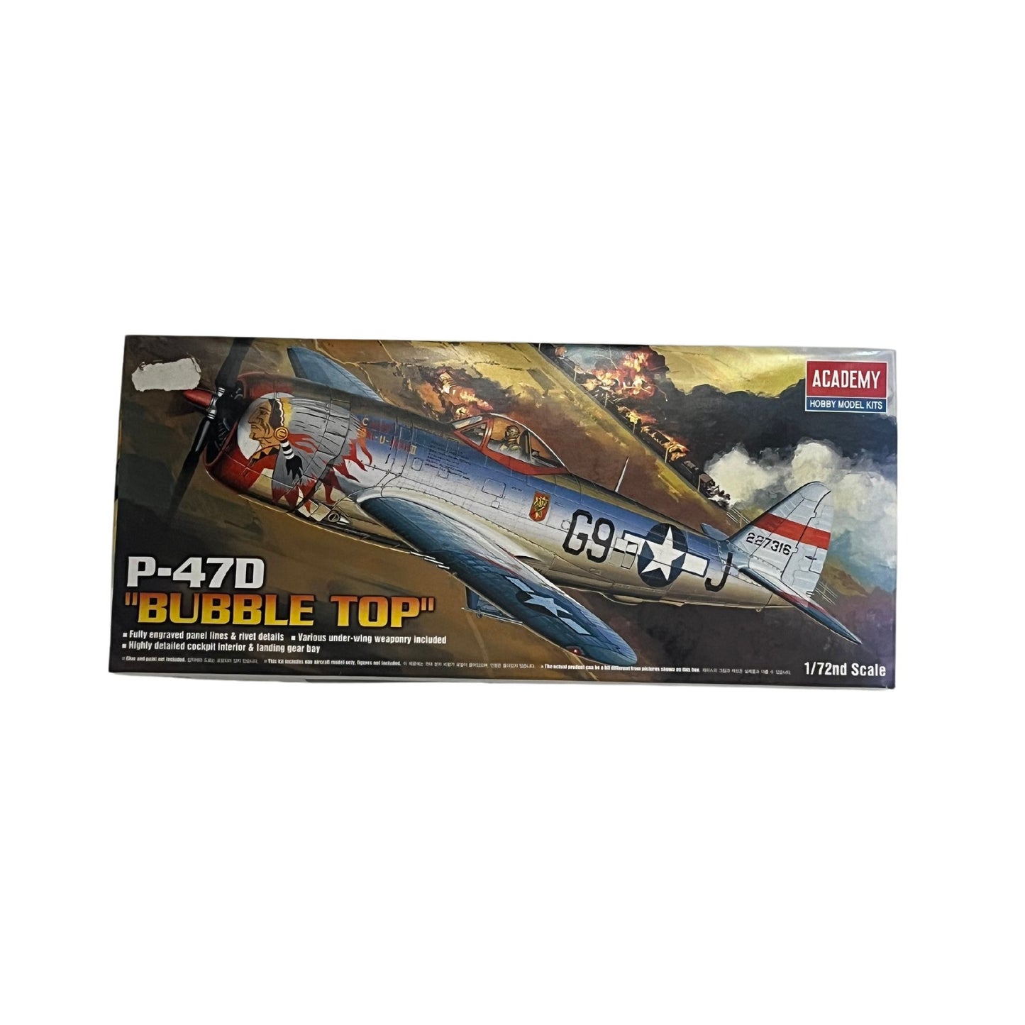 Academy model aeroplane kit P-47D "Bubble Top" 1:72