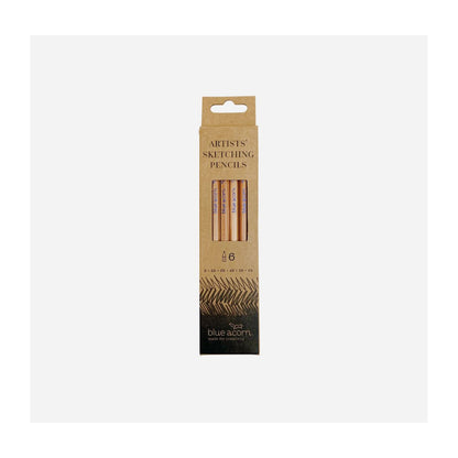 Blue Acorn Artists' Sketching Pencils (set of 6 in box)