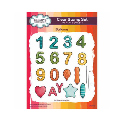 Jane's Doodles Balloons Clear Stamp Set