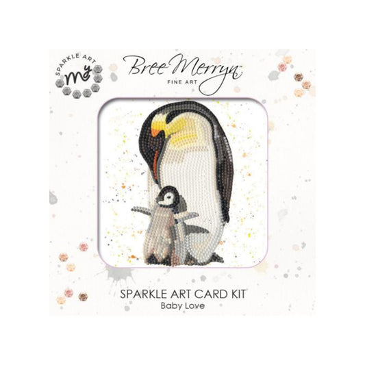 Adult and baby penguin diamond art card kit by Bree Merryn.