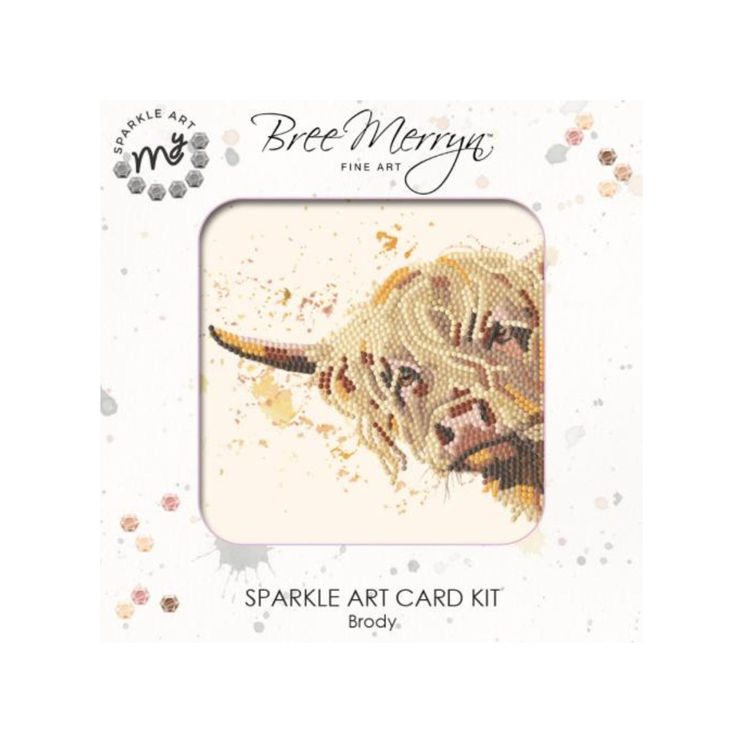 Highland cow diamond art card kit by Bree Merryn.