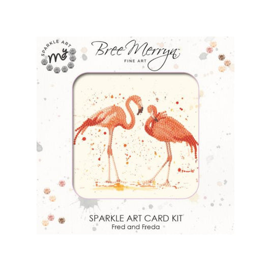 Two flamingos diamond art card kit by Bree Merryn.