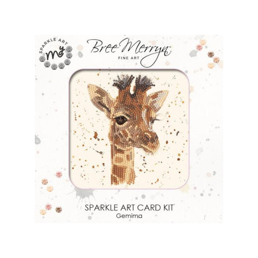 A giraffe diamond art card kit by Bree Merryn.