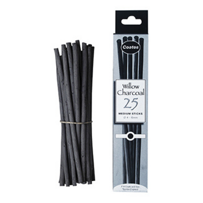 Willow Charcoal - 25 medium sticks
