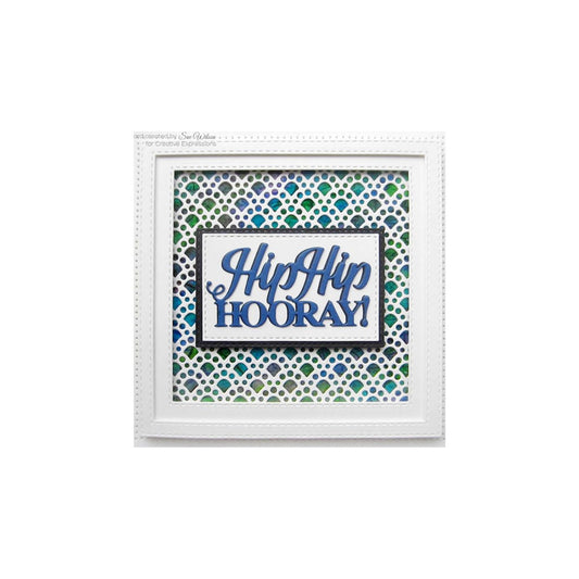 Sample greetings card using Hip Hip Hooray die cut from Creative Expressions