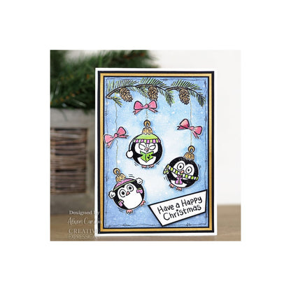 Creative Expressions Penguin Baubles Sample Card 
