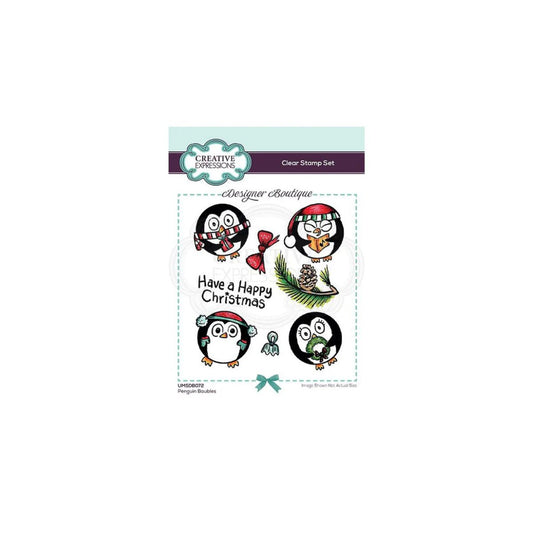 Creative Expressions Penguin Baubles Stamp