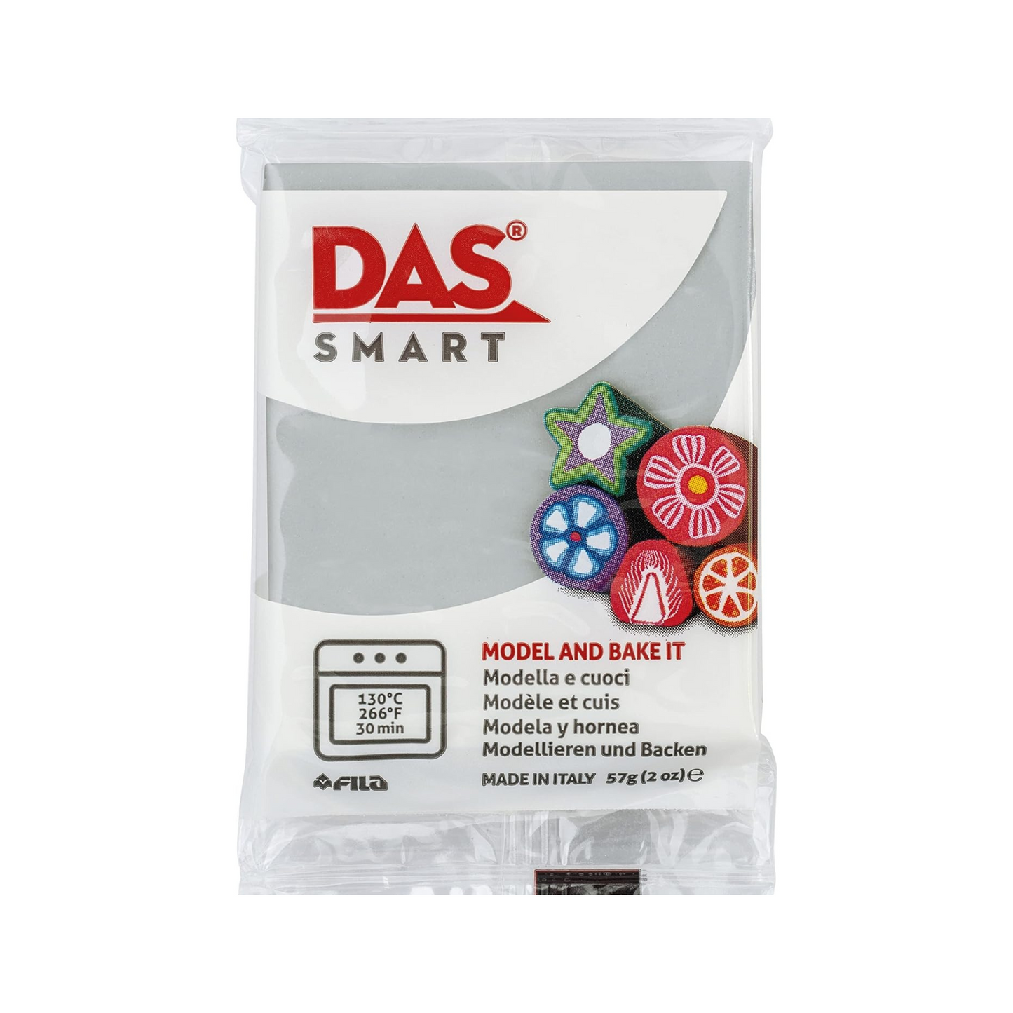 DAS Smart oven bake clay - Silver Metallic