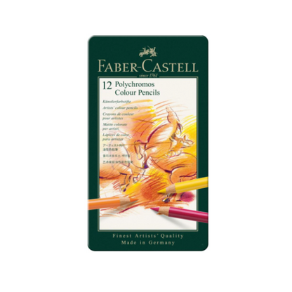 Faber Castell Polychromos Colour Pencils (Set of 12 in a metal tin)