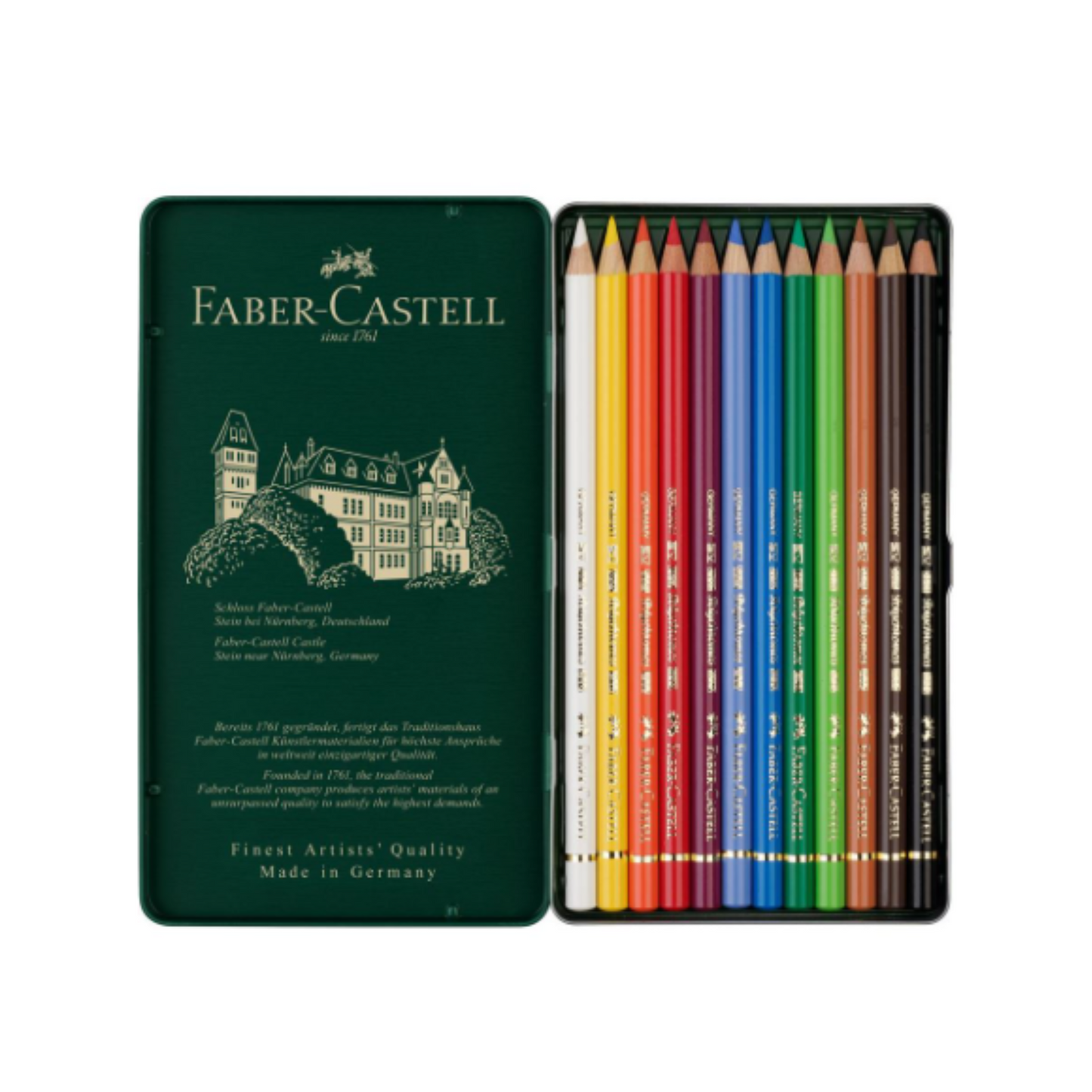 Faber Castell Polychromos Colour Pencils (Set of 12 in a metal tin)
