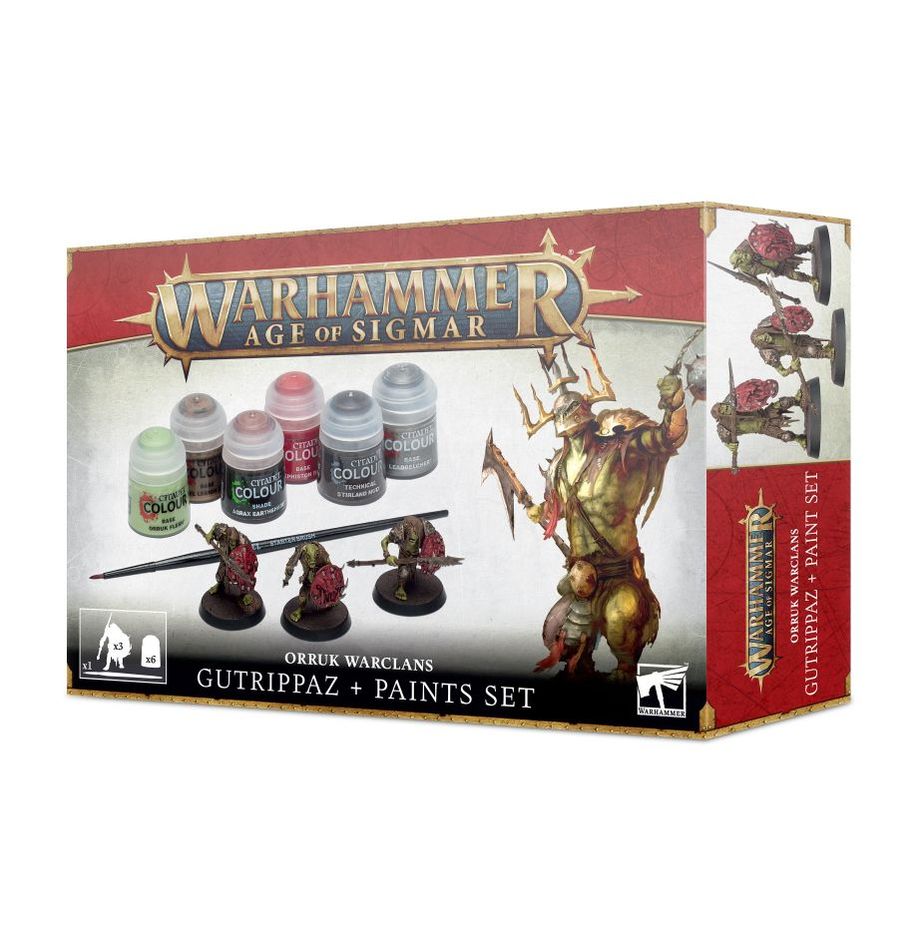 Orruk Warclans Gutrippaz + Paints Set, Warhammer Age of Sigmar