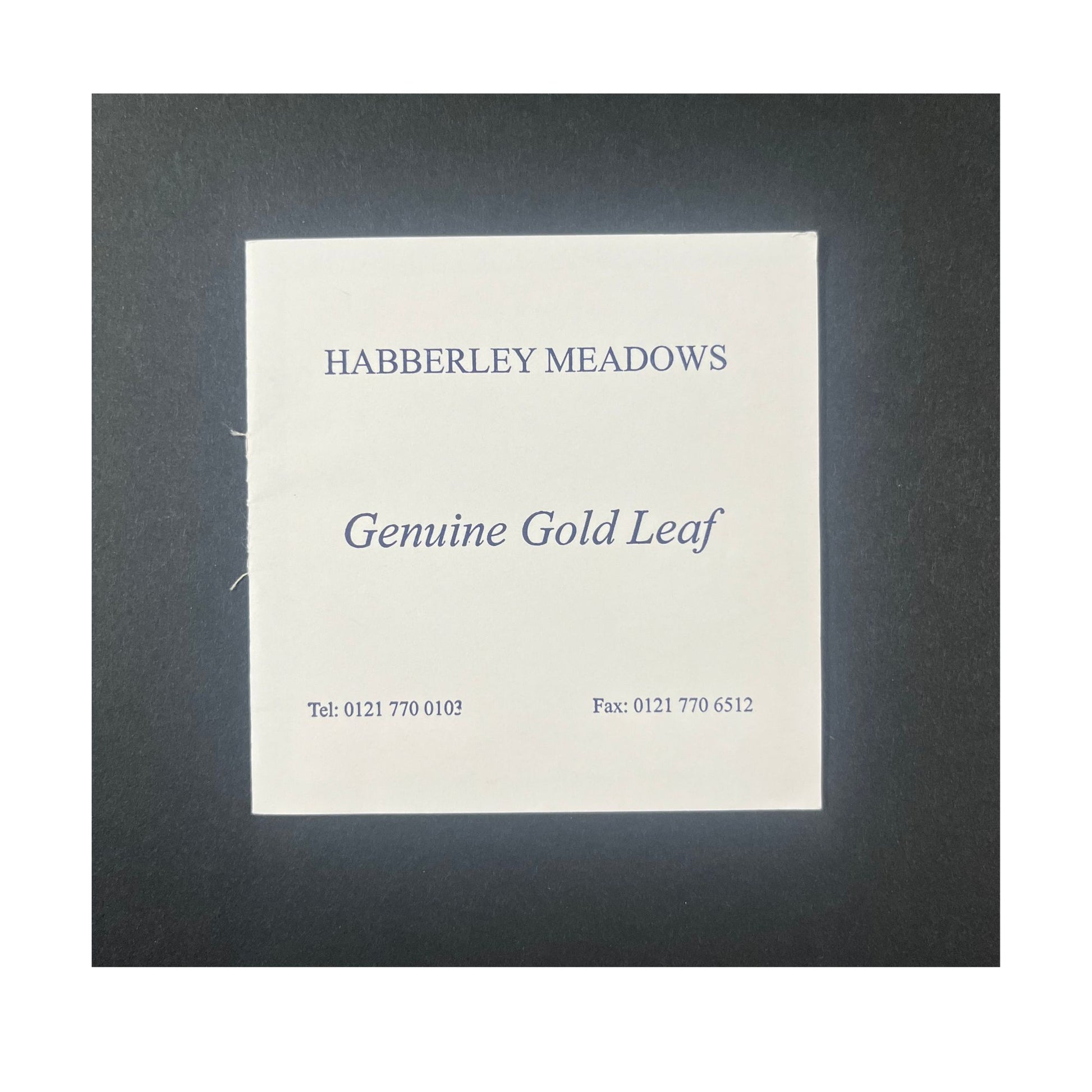 Genuine loose leaf 23.5 carat gold leaf from Habberley Meadows. 