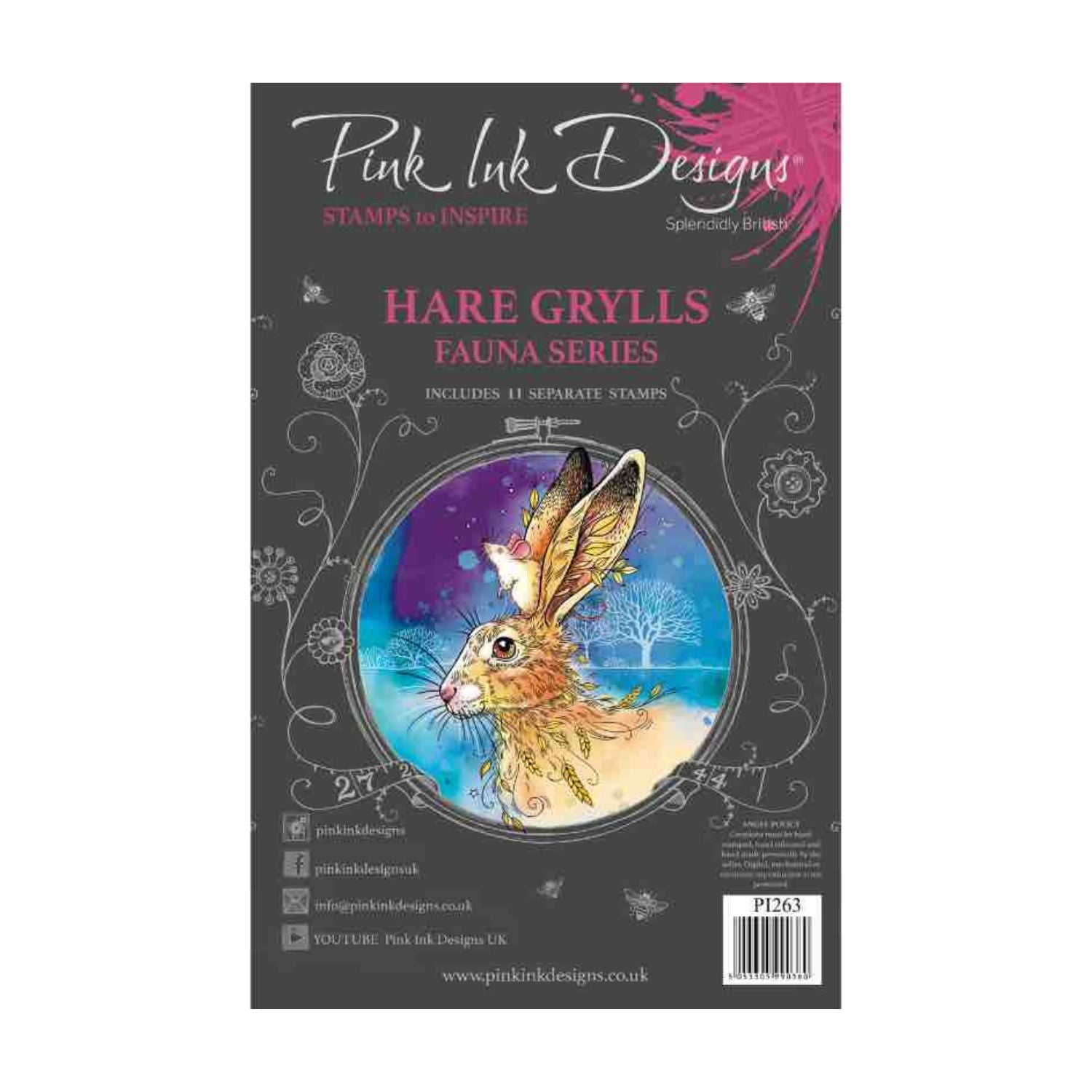 Hare Grylls Pink Ink Designs Clear Stamp