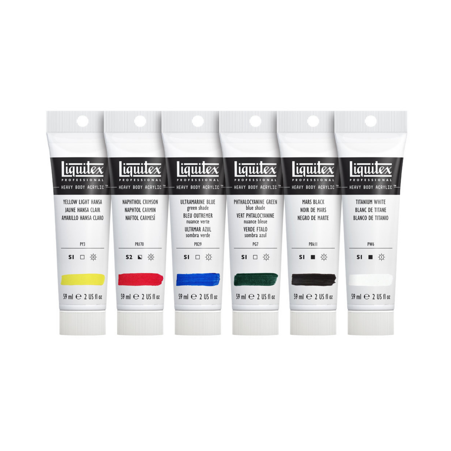 Liquitex Heavy Body Acrylic 6 x 59ml classics tube set